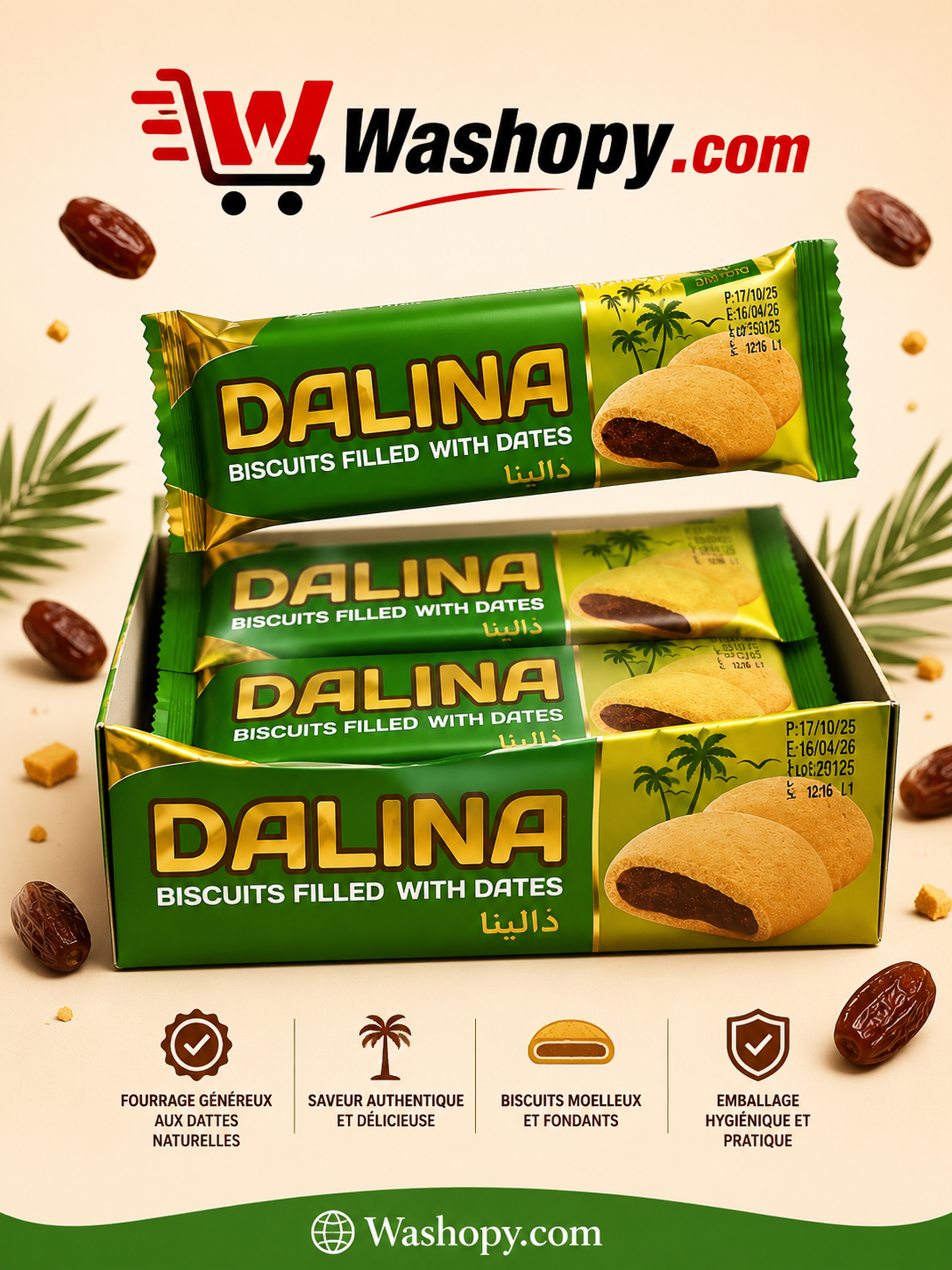 Dalina – Biscuit Fourré aux Dattes