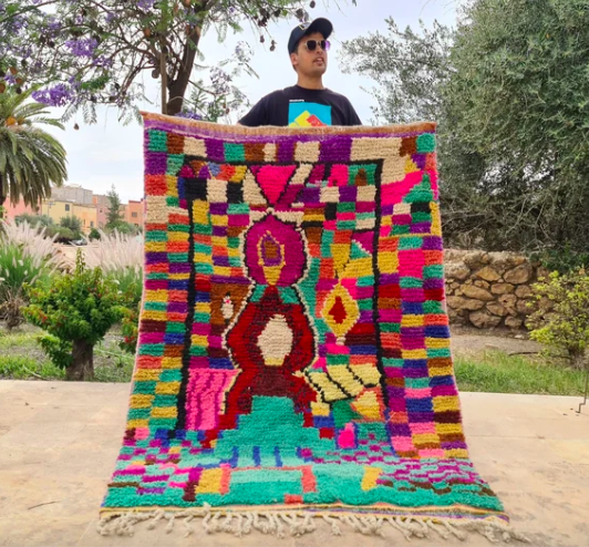 Tapis marocain fait main en laine zarbiya